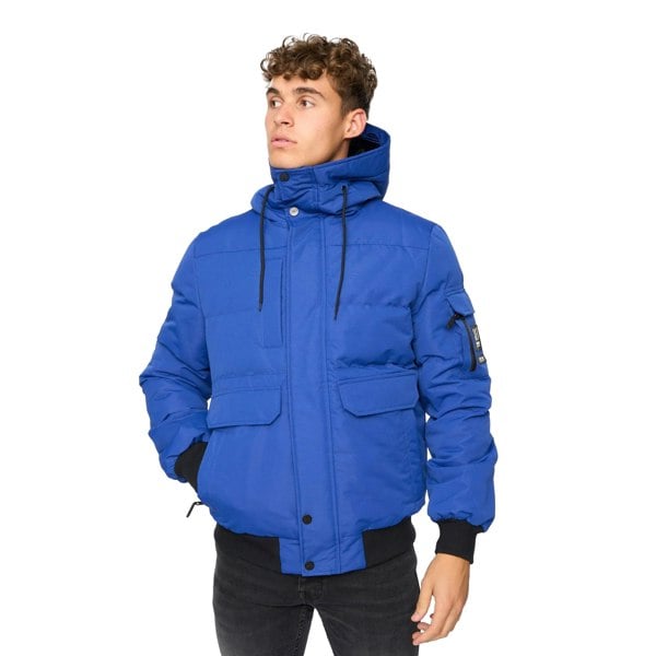 Crosshatch Mens Milwaka Bomber Jacket - Blue