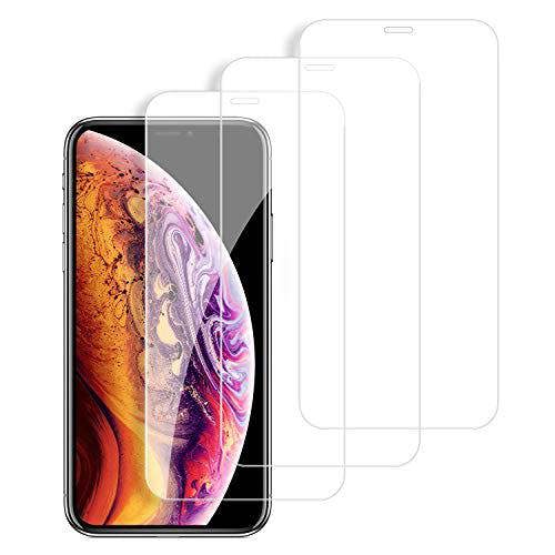 KAV Screen Protector Tempered Glass (3 Packs), Bubble Free, Anti Scratch and Fingerprint Compatible for iPhone XS Max