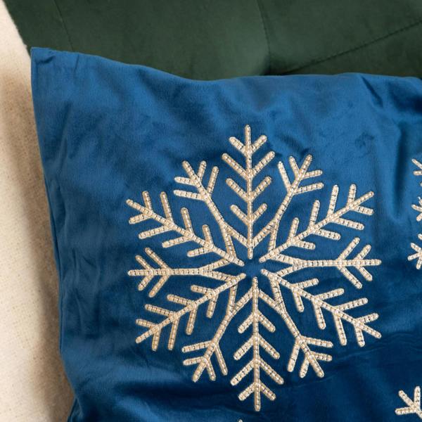 Samuel Alexander 45cm Sapphire Snowflake Soft Christmas Decorative Cushion
