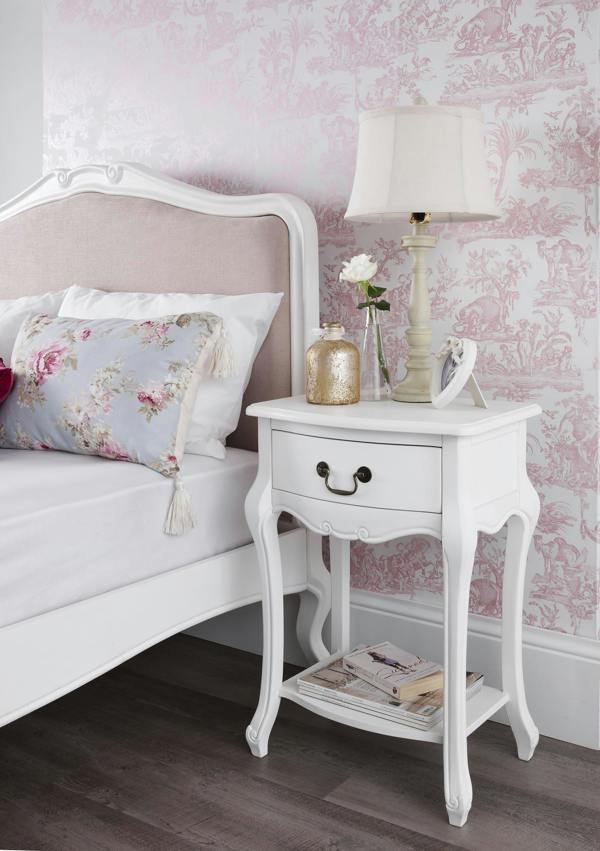 Statement Furniture Juliette Bedside Table with Drawer French Style Nightstand