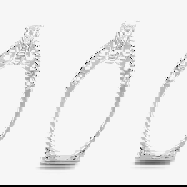 Starbright Silver Cubic Zirconia Cut-Out Heart Shouldered Ring R4449 3A