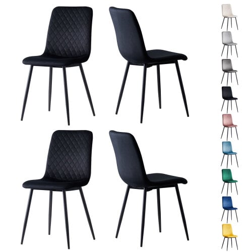 Set of 4 Velvet Fabric Dining chairs Lexi