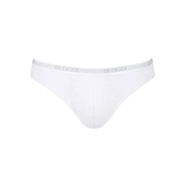 Sloggi - 2 - Pack Basic Men's Mini Briefs, White - Boxers - and - Briefs.net