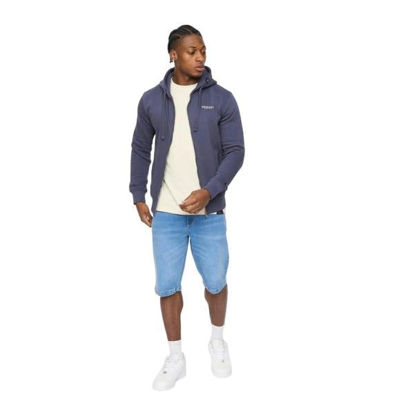 Crosshatch Mens Allmoor Thru Full Zip Hoodie - Navy - 