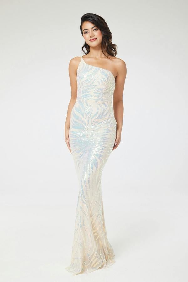 LuvForever Zaria - Apricot Sequin Maxi Dress