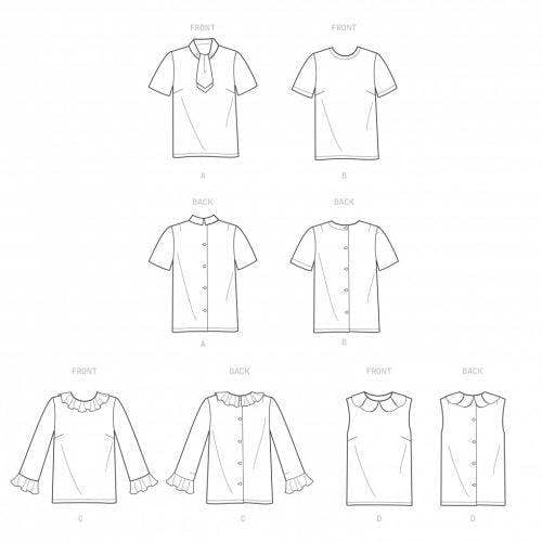 Simplicity Sewing Pattern 9386, Tops, Vintage Style for Women, H5 (6-8-10-12-14) - Easy