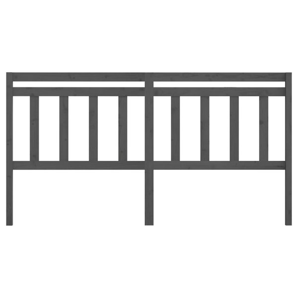 Berkfield Bed Headboard Grey 186x4x100 cm Solid Wood Pine