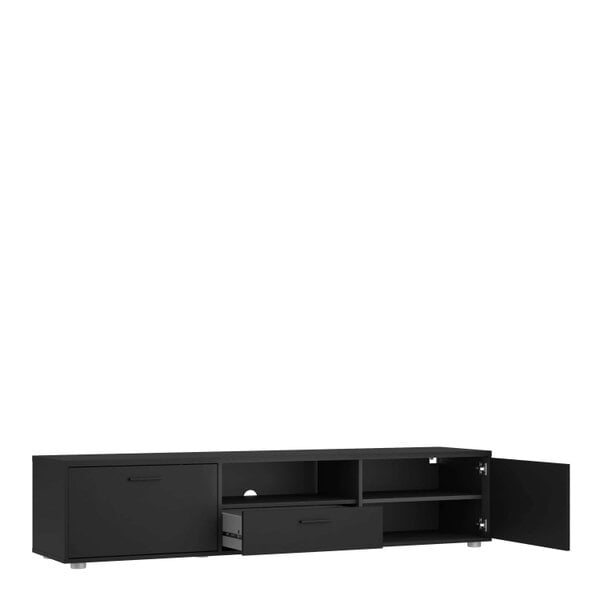 Wyld Haus Nagoya Black Low Media TV Unit 2 Doors 1 Drawer 1 Shelf