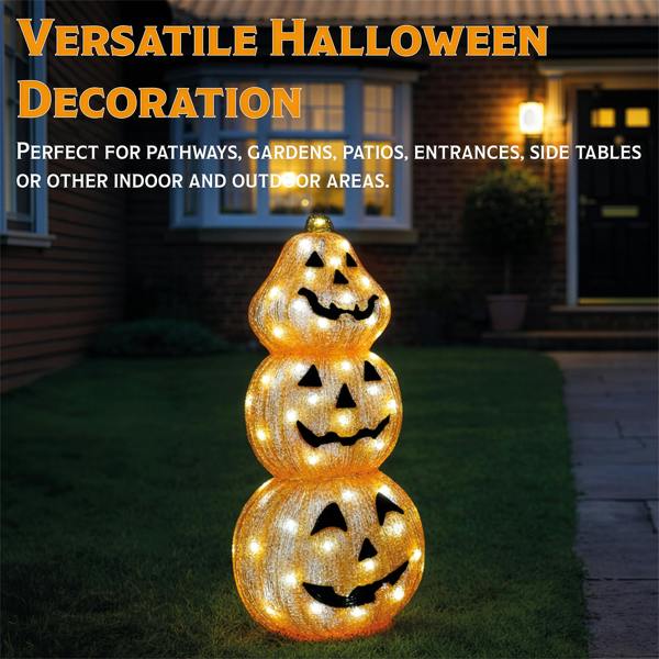 Fxlab 80L White LED Acrylic Pumpkin Outdoor Halloween Decoration with  5m Lead Cable BS IP20 Transformer Timer 6 18H