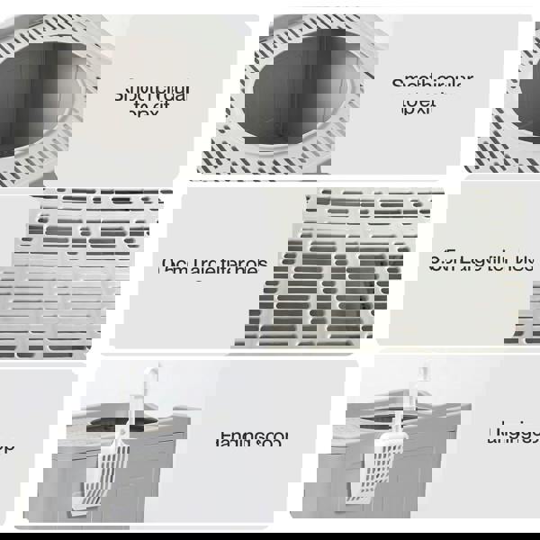 Skylos Cat Litter Box Foldable Entry Top Exit Anti Tracking Cat Litter Tray