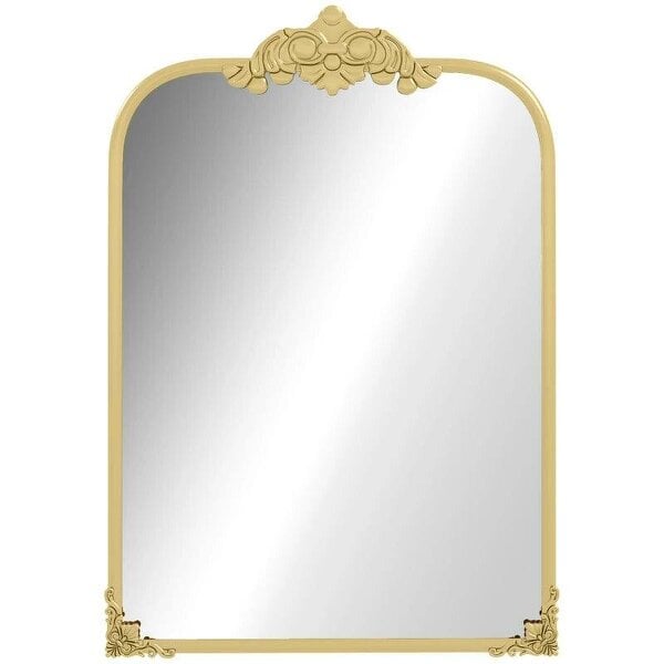 Wall Mirror, Decorative Baroque Mirror with Metal Frame, for Bedroom and Living Room, 60 x 87 cm, Gold Tone