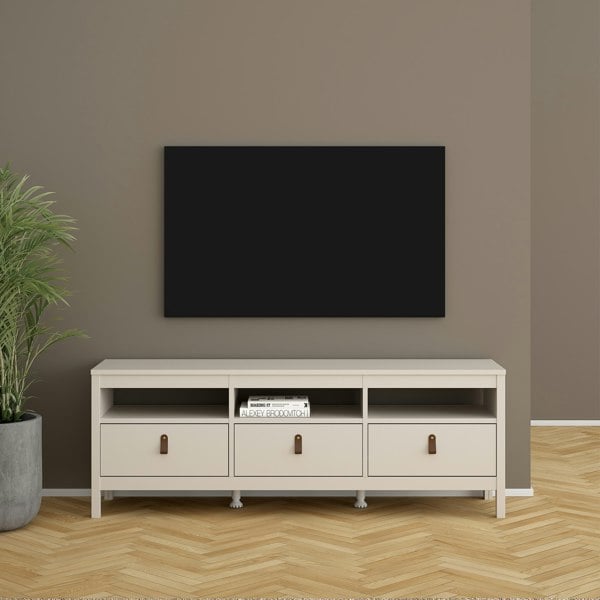 Furniture To Go Barcelona TV Unit 3 Drawers in Cashmere