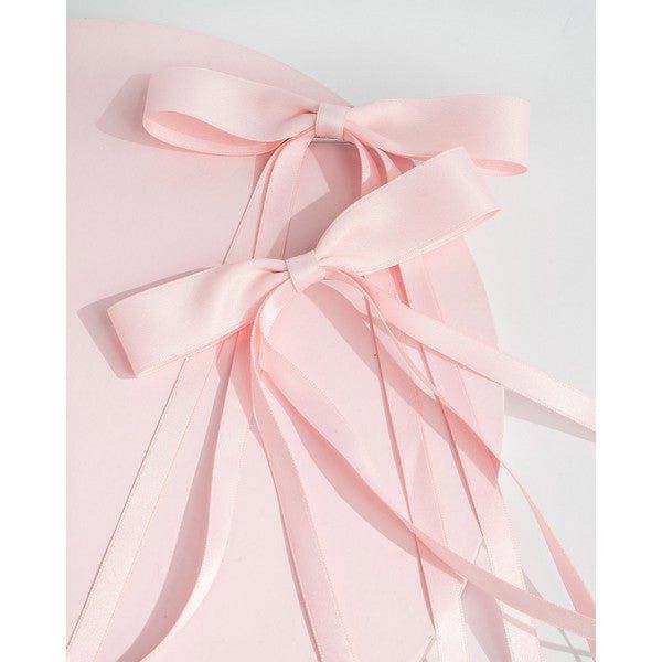 Brushworks Satin Hair Bow Duo – Pink