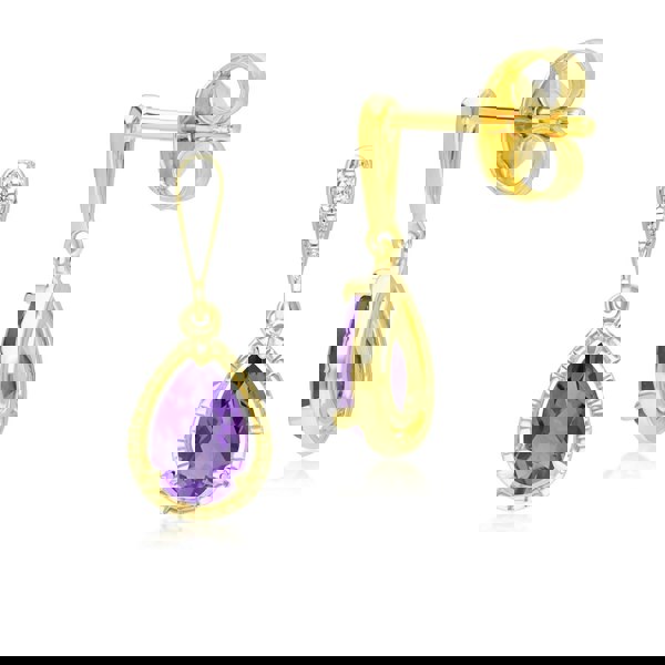 classic-pear-amethyst-diamond-drop-earrings-in-9ct-yellow-gold-135e1912019 Side