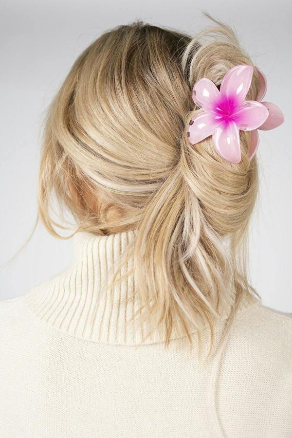 Jameela Flower Shaped Hair Claw Clip - Pink