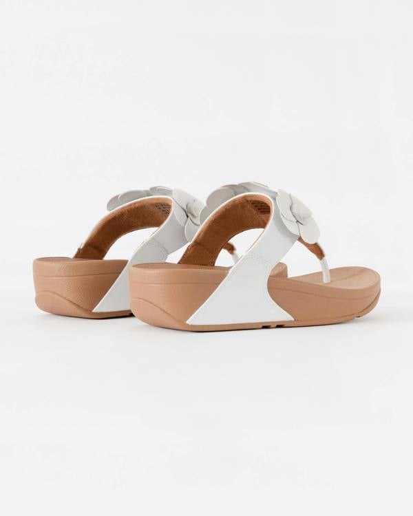 FitFlop Womens Lulu Flower Toe-Post Sandals - Urban White 194
