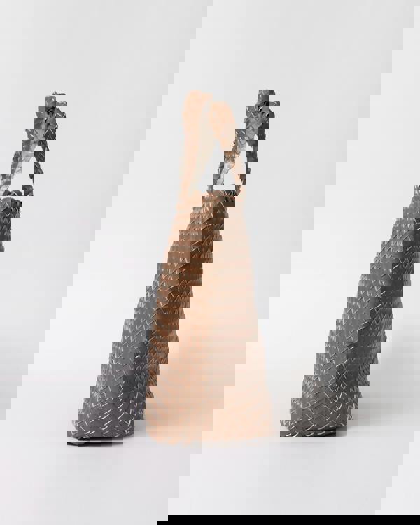 side of Ilse Jacobsen Reversible Braided Shopper in Goldy Sand Dollar Metallic 256133