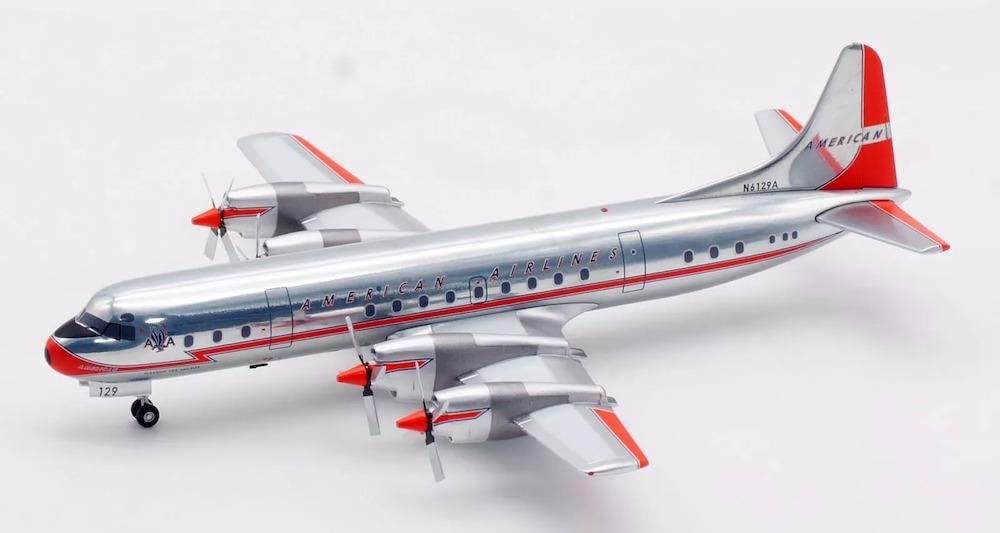InFlight200 American Airlines L-188 Orange Nose N6129A New Tooling 1:200 Scale Inflight200 IF188AA1123P