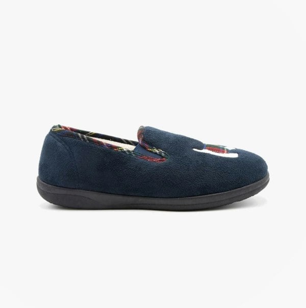 Padders DANDIE Womens (EE/EEE Fit) Full Slippers Navy