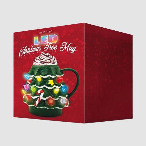 LED Christmas Tree Mug. Festive Sips with a Flash of Light