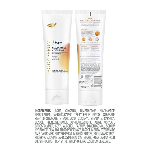 Dove Niacinamide Even Tone Body Serum with Vitamin C for Dark Spots, 12x200ml