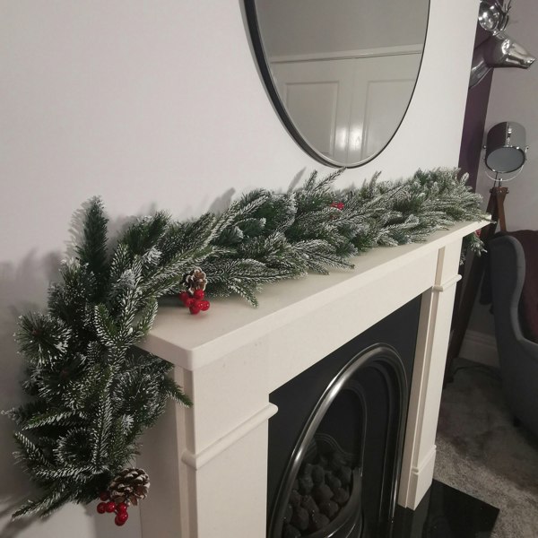 Samuel Alexander Premier 180cm (6ft) Festive New Jersey Christmas Garland PVC Tips With Berries And Cone