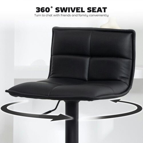 Wyld Haus Miha Set Of 2 Black Modern Faux Leather Bar Chairs