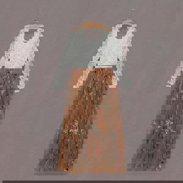 rear image of the dress with pretty lace pattern