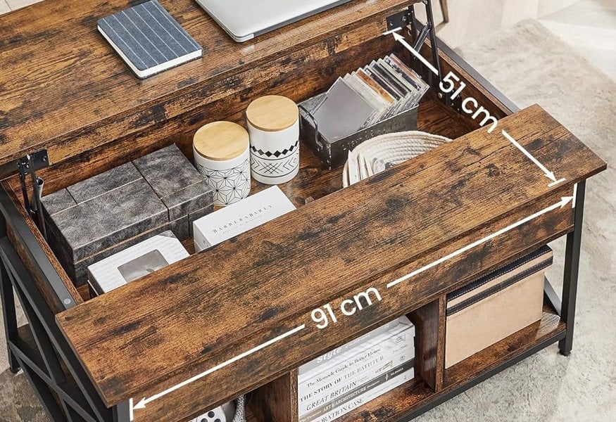 Modcraft Lift Top Coffee Table Extendable with Compartment