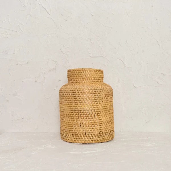 Wicker woven vase in 2 colours - Coastal Villa Homeware