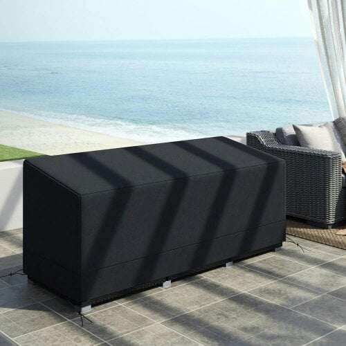 Bobobiy Rectangular Garden Furniture Cover Waterproof for 3 Seater Sofa Bistro Set, 190 x 72 x 76cm, Black