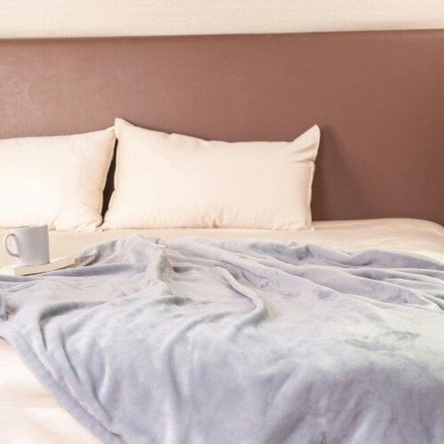 Neo Grey Electric Heated Throw Over Reversible Blanket