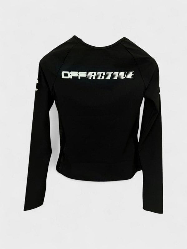 Off - White Logo Print Performance Top Black - Supplied FashionOff - White
