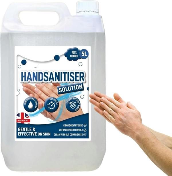 1 x 5L IPA Hand Sanitiser No Rinsing Required Fast-Drying & Water-Free