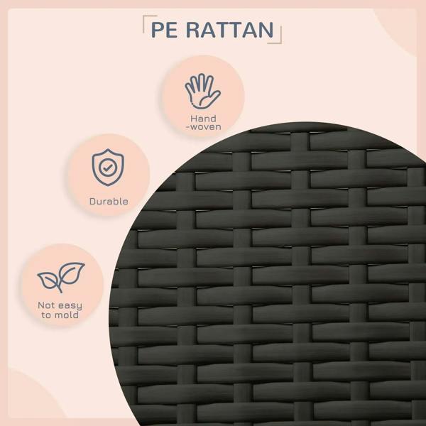 Dark PE rattan weave close-up detail for a dog house