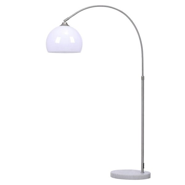 Arch Standing Floor Lamp, Orange/White Lampshade, Marble Base, Reading Light Floorlamp Living and Home