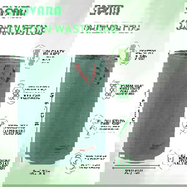 deAO Toys 2 x 500L Garden Waste Bags Waterproof Heavy Duty, Waterproof, Foldable, Reusable Garden Waste Bags