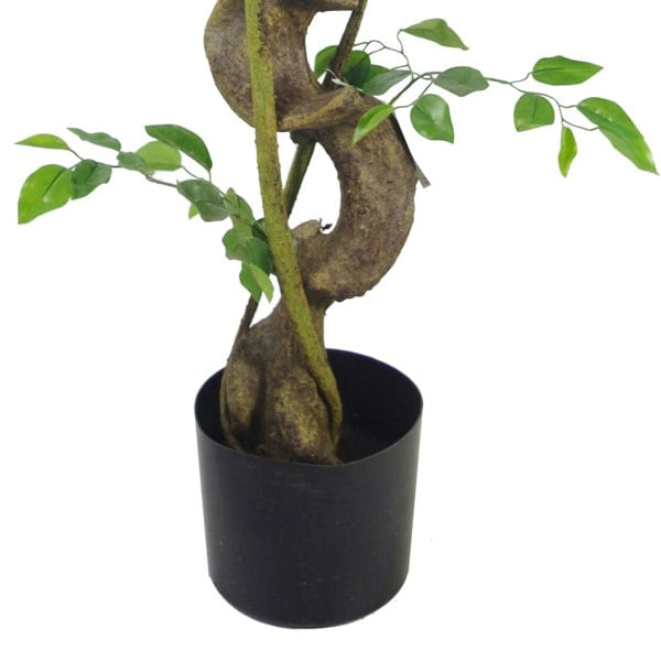 Leaf 120cm Twisted Trunk Artificial Japanese Fruticosa Style Ficus Tree