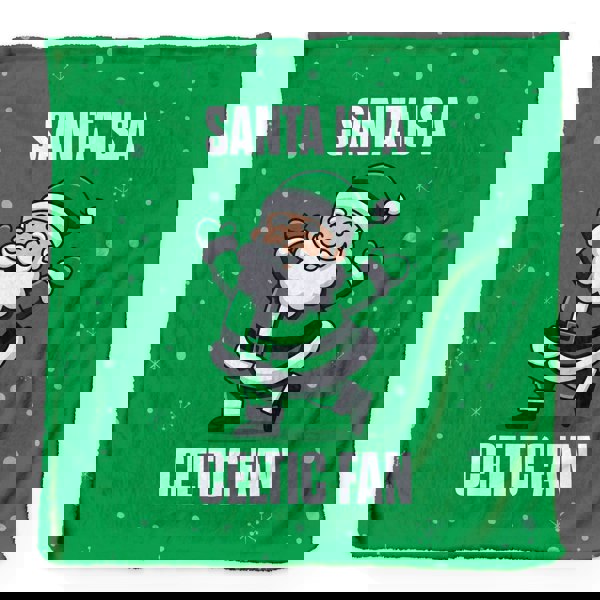 BritishmadeGifts Santa is a Celtic Football Fan - Luxury Fleece Blanket 150cm X 150cm