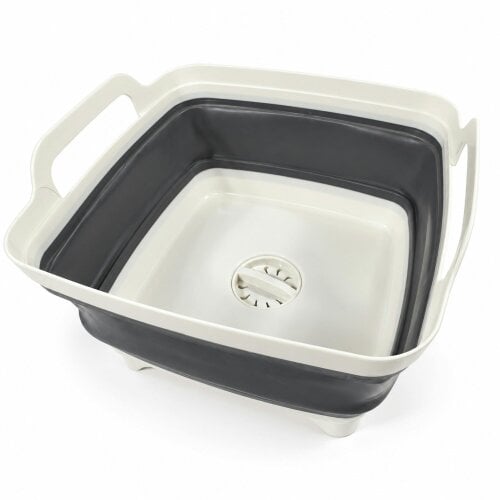 Collapsible Washing Up Bowl Drain Plug Caravan Campervan Motorhome Folding 10L