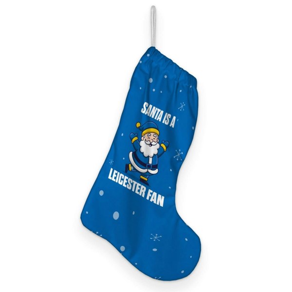BritishmadeGifts Santa is a Leicester Football Fan - Christmas Stocking