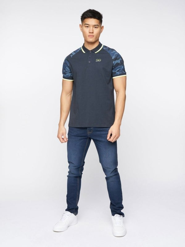 Crosshatch Cramdark Camo Polo Navy
