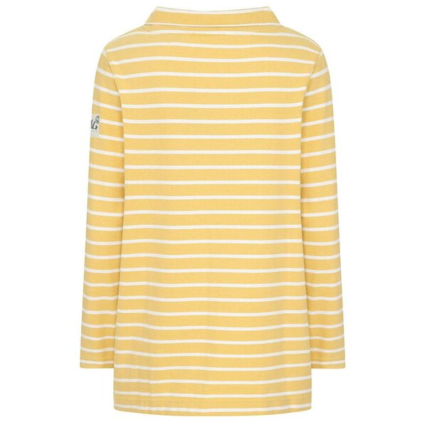 Lazy Jacks LJ94S - Ladies Striped Roll Neck Sweatshirt - Lemon