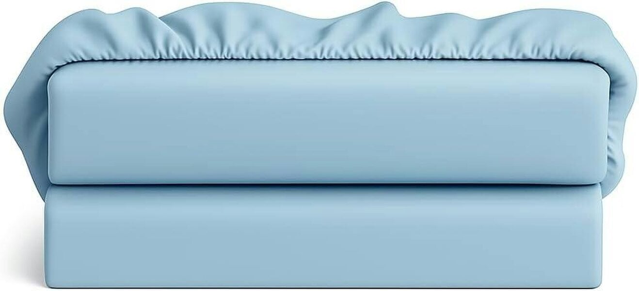 Night Zone Brushed Microfibre Extra Deep Fitted Sheet 40cm – Soft Warm Easy Care Bed Sheet - Sky Blue