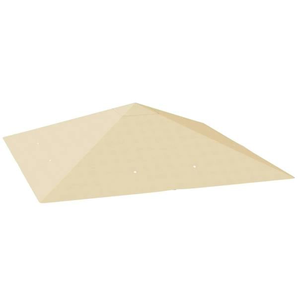 Beige 3x3 m gazebo canopy top cover with drain holes and water-resistant PVC coating