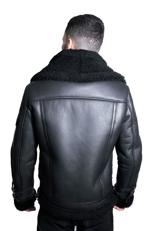 Infinity Leather Mens Retro Biker Sheepskin Jacket-Hingham
