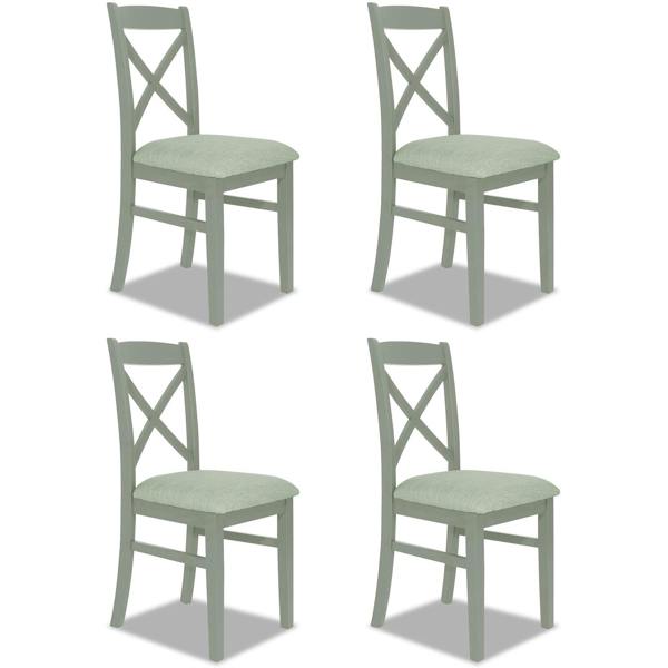 Statement Furniture Florence Crossback Upholstered Seat Dining Chairs Set of 4