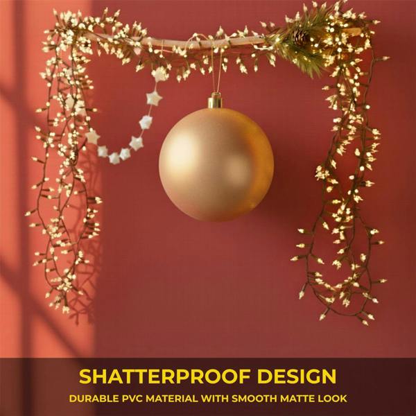 25cm Matte Champagne Christmas Bauble for Elegant Festive Tree and Home Decoration image 7