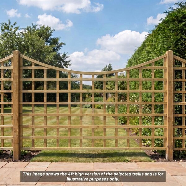 Premier Garden Supplies Standard Concave Top Fence Panel Topper Garden Trellis 6ft x 1-5ft Curved Privacy Lattice Panels for Fencing, Pergola, Patio - Wood - 3, 4 or 5 - 3 Pack Height: 6ft x Width: 6ft (182.8cm) x 3 Pack