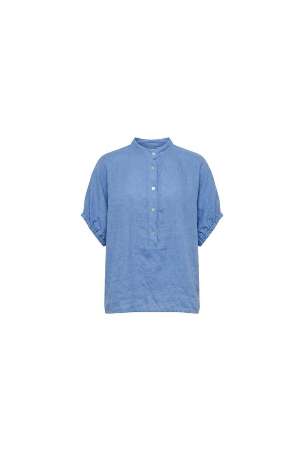James Lakeland Relaxed Blue Linen Blouse